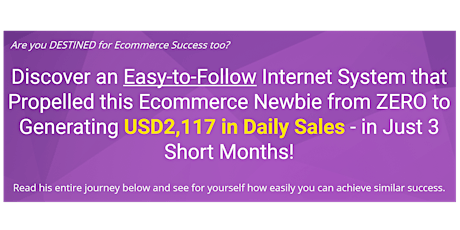 Easy-to-Follow Internet Ecommerce System that Can Earn You Handsome Income primary image