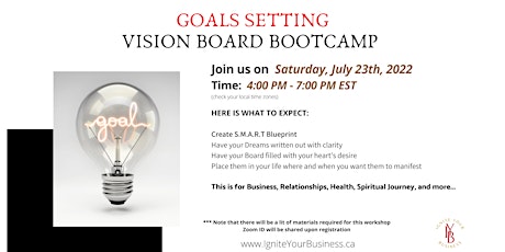 Vision Board Bootcamp - Goals Setting tickets