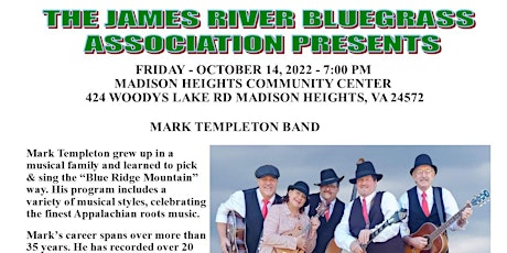 Bluegrass Concert: Mark Templeton & Witcher Creek