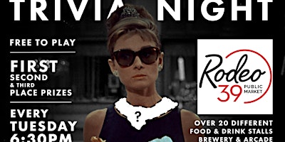 Image principale de Free Trivia!  Every Tuesday @6:30 at Rodeo 39