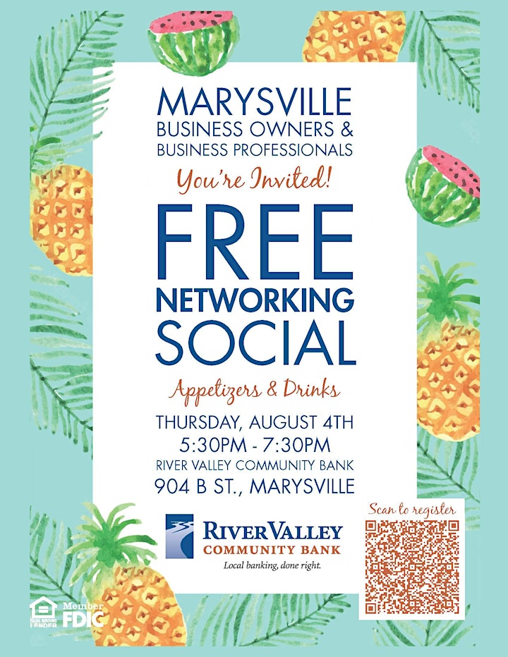 Marysville Businesses Free Networking Social, Host- River Valley Comm. Bank image