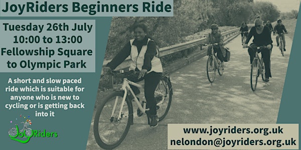 JoyRiders Beginners Plus  Ride Leyton Jubilee to Olympic Park