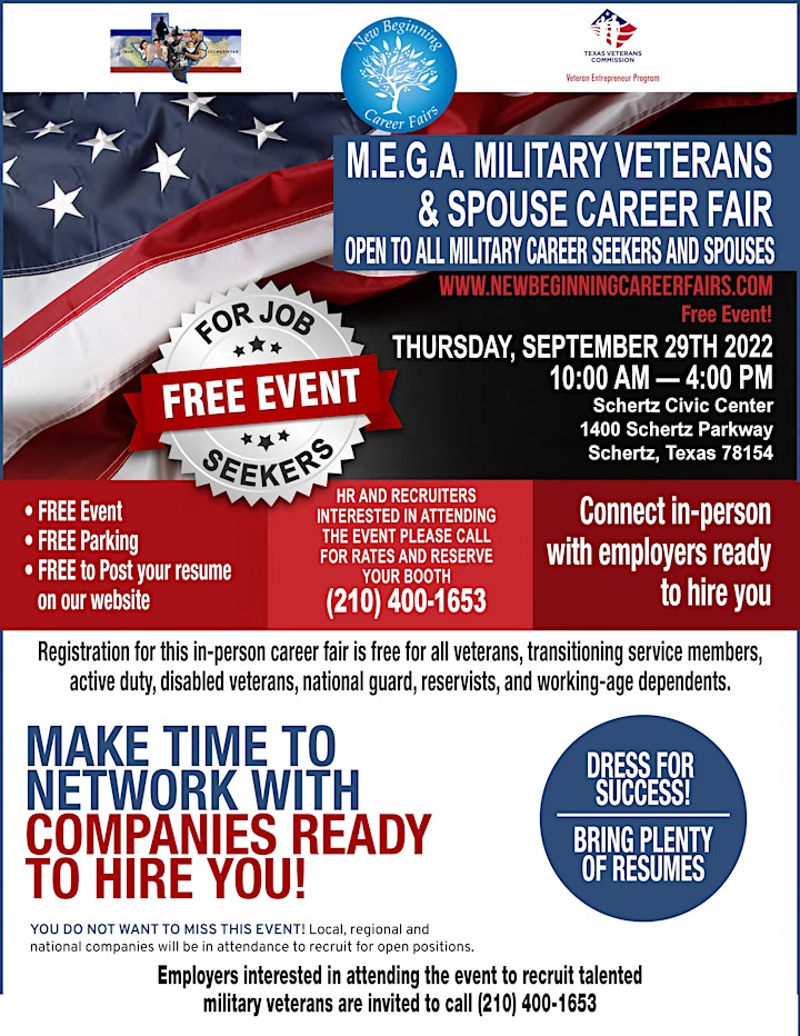 Recruiting Military Transitioning with Families Hiring Career Fair image