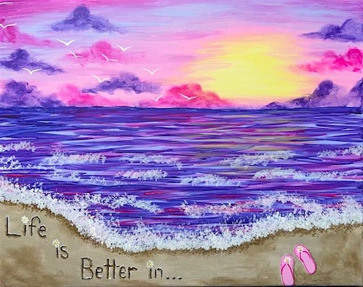 Life is Better in Flip Flops ~ Family Painting Party ~Ages 7 & up image