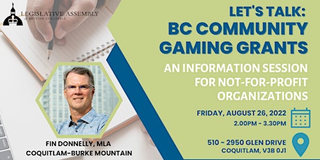 Let's Talk: BC Community Gaming Grants - Info Session for Not-for-Profits