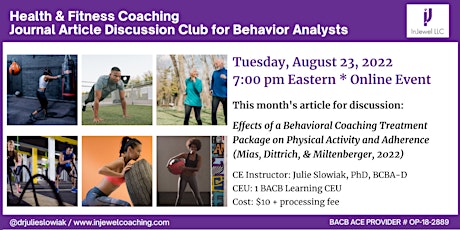Health & Fitness Coaching Journal Club for Behavior Analysts (August 2022)