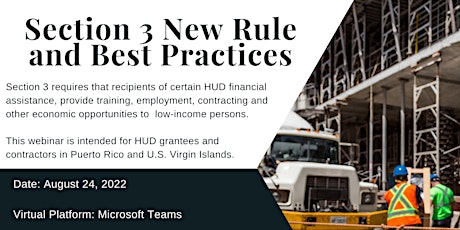 Section 3 Webinar: New Rule and Best Practices