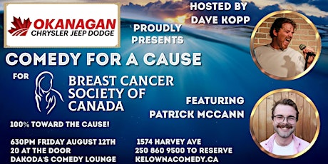Okanagan Dodge presents Comedy for a Cause for the Breast Cancer Society