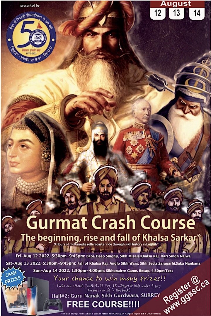 'SURREY' GURMAT CRASH COURSE "The Beginning, Rise & Fall of Khalsa Sarkar" image