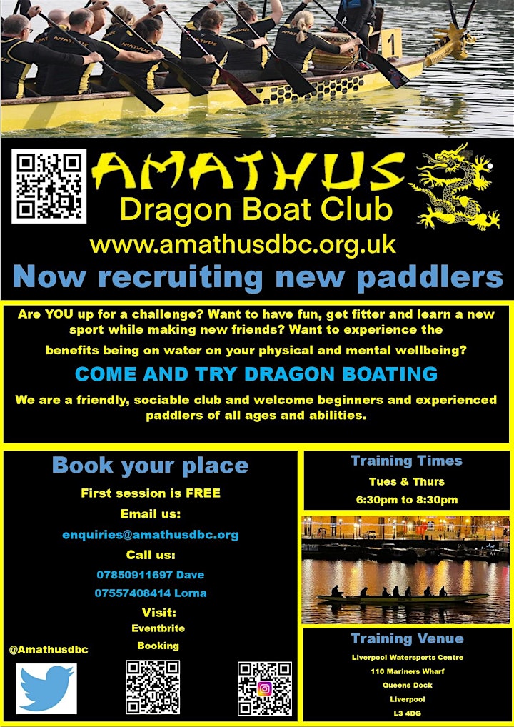 Free Dragon Boat Paddling Session Liverpool image