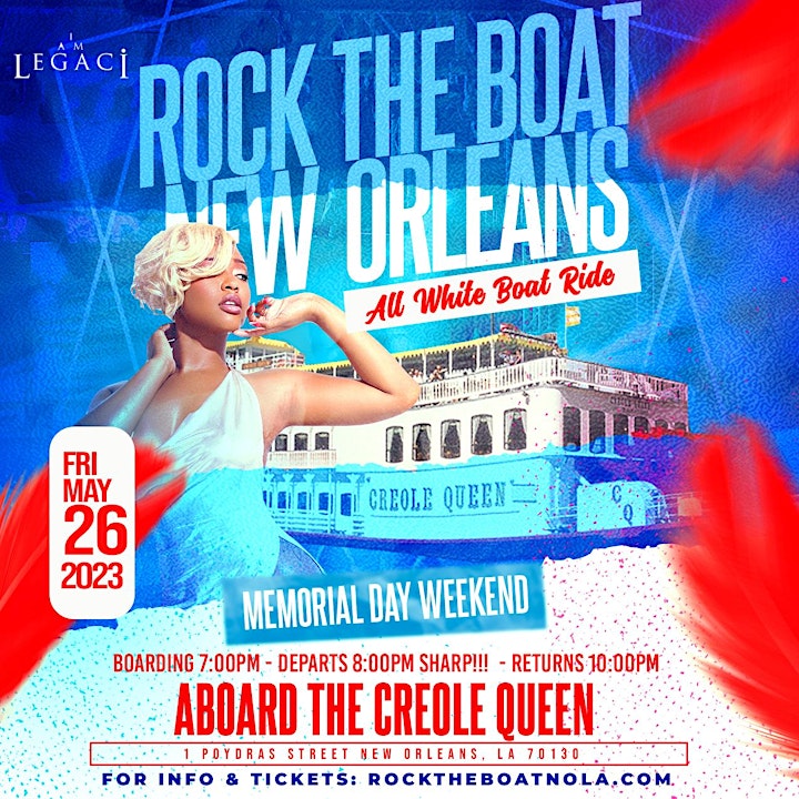 ROCK THE BOAT NEW ORLEANS ALL WHITE BOAT RIDE MEMORIAL DAY WEEKEND 2023 image
