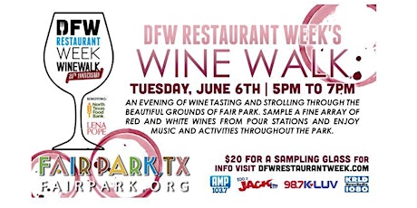 DFW Restaurant Week's WINE WALK primary image