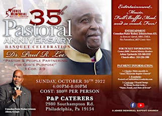 Reverend Dr. Paul R. Lee, 35th Pastoral Anniversary