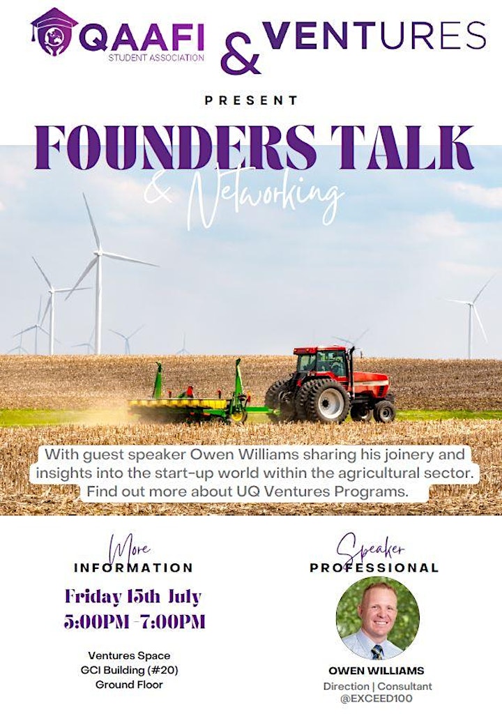 QSA & UQ Ventures Present: Founders Talk & Networking with Owen Williams image