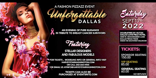 DALLAS TEXAS UNFORGETTABLE RUNWAY FASHION SHOW. A TRIBUTE TO BREAST CANCER