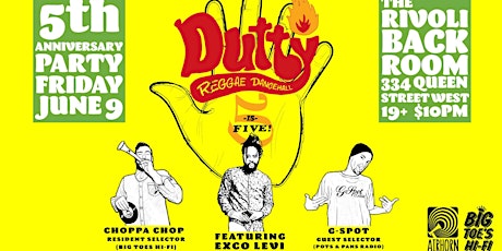 DUTTY-Reggae Dancehall with EXCO LEVI & Choppa Chop & G-Spot!! primary image