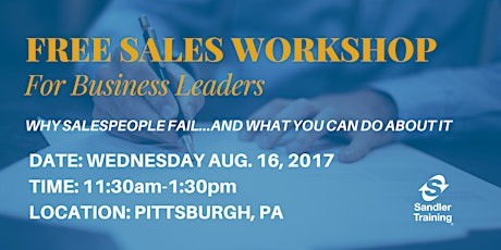 Why Salespeople Fail... And What You Can Do About It (Pittsburgh, PA) primary image