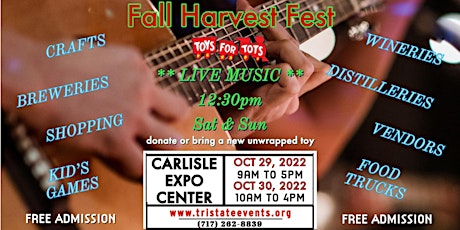 4th Annual Fall Harvest Fest (Outdoor Mid-Day "Live Music")