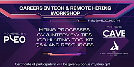 Careers in Tech & Remote Hiring Workshop | AUEB primary image