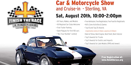 2022  Finish the Race Ministries Summer Car & Motorcycle Show primary image