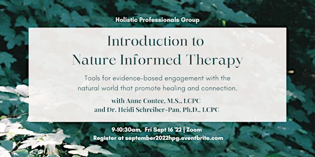 Introduction to Nature Informed Therapy