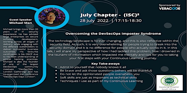 ISC2 Chapter Event  -  Overcoming the DevSecops Imposter Syndrome