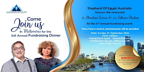 2022 Shepherd of Egypt Annual Fundraising Dinner - Melbourne