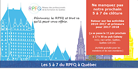 Les 5 à 7 du RPFQ à Québec primary image