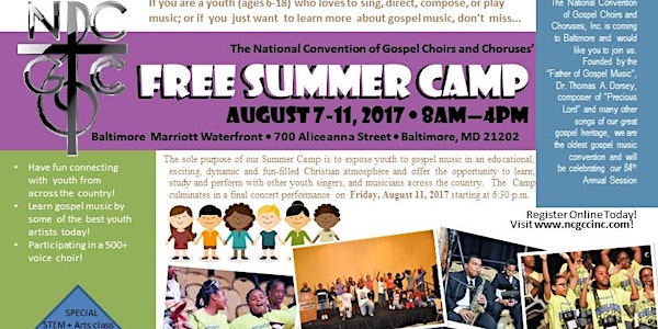 Summer Camp-National Convention of Gospel Choirs and Choruses (NCGCC)