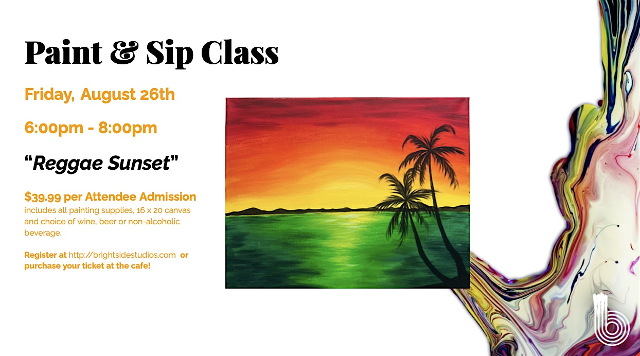 Paint & Sip Night - "Reggae Sunset" at Brightside Studios
