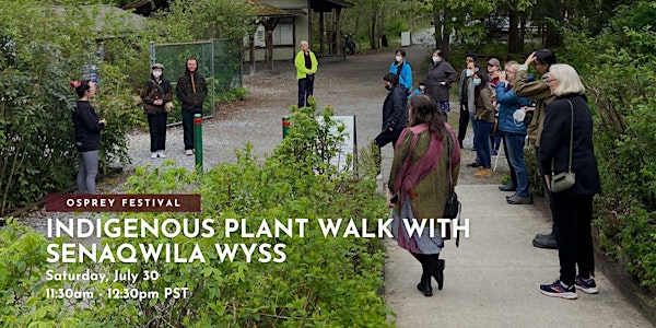Indigenous Plant Walk with Senaqwila Wyss 2:45pm at Osprey Festival