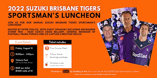 2022 Suzuki Brisbane Tigers Sportsman's Luncheon