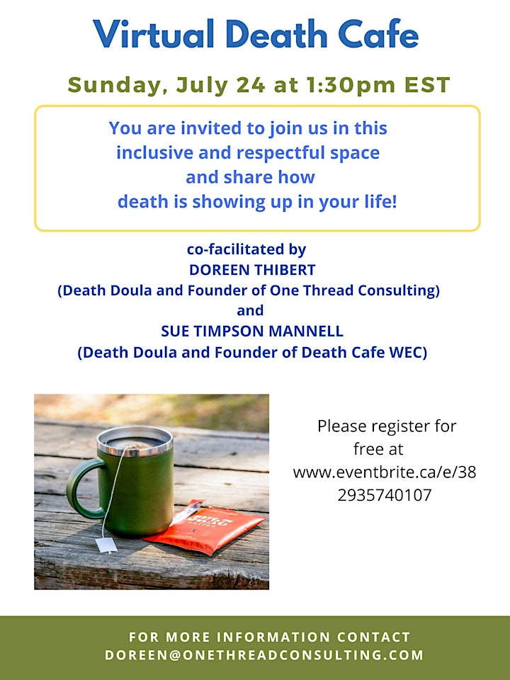 Sunday July 24, Virtual Death Café, Windsor & Essex County image