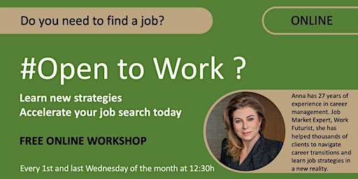 Open To Work - FREE  job-search - online workshop