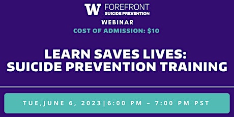 Forefront Suicide Prevention LEARN®  Training Webinar primary image