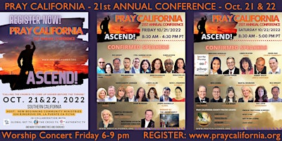 21st Annual PRAY CALIFORNIA Conference - October 21 & 22, 2022 in La Puente