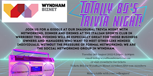 Wyndham Biznet 80's Trivia Night!