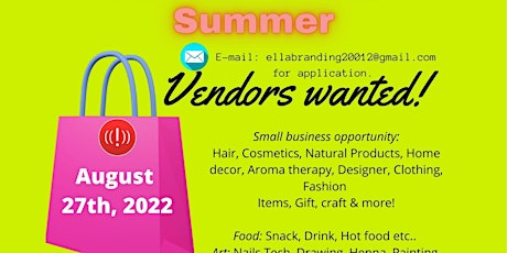 Vendors Wanted for Small business Pop-up Shop In Summer #summerpopup #dmv