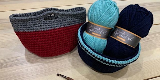 CROCHET in the round - to make your own project basket / bag