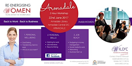 Re-energising Women to Re-enter the Workforce ARMADALE (2 hour Workshop) primary image