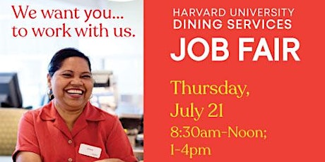 Harvard University Dining Services Culinary and Customer Service Job Fair primary image