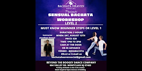 Sensual Bachata Workshop LEVEL 2 ($20 FOR 2 HOURS)