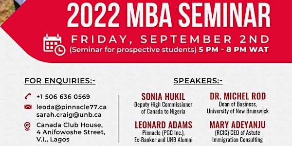 Canada: 2022 MBA Seminar and Welcome Event - Lagos