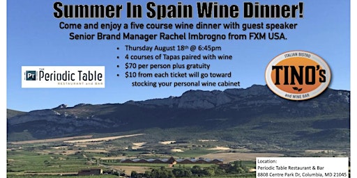 Spanish Wine & Tapas at the Table Dinner