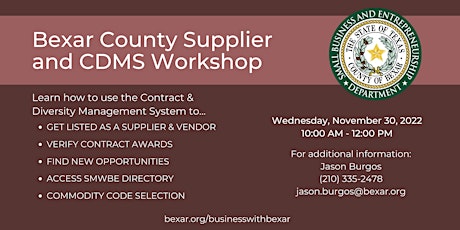 Bexar County SMWBE CDMS Workshop - November 2022