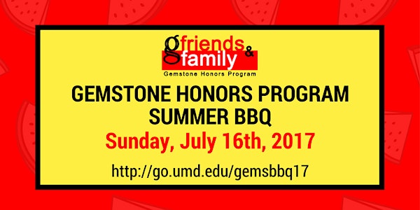 2017 Gemstone Honors Program Summer BBQ