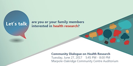 A Community Dialogue on Health Research (Vancouver) primary image