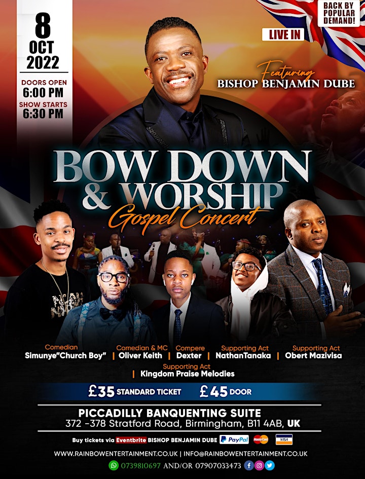 Bow Down & Worship Gospel Concert feat Bishop Benjamin Dube Live in UK image