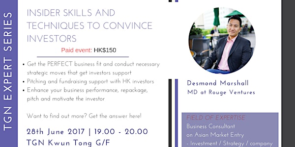 Pitching and fundraising support with HK investors - PAID EVENT