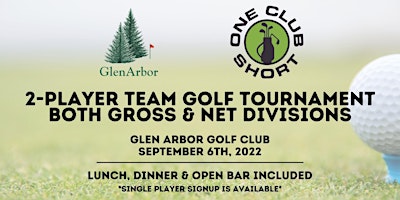 2-Player Team Tournament At GlenArbor Golf Club New York September 6th